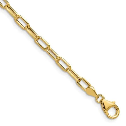 Paper Clip Link Gold Chain
