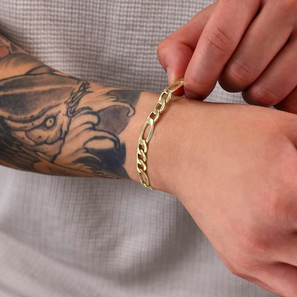 Figaro Link Gold Bracelet