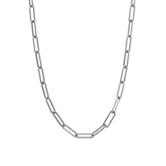 Paper Clip Link Silver Chain