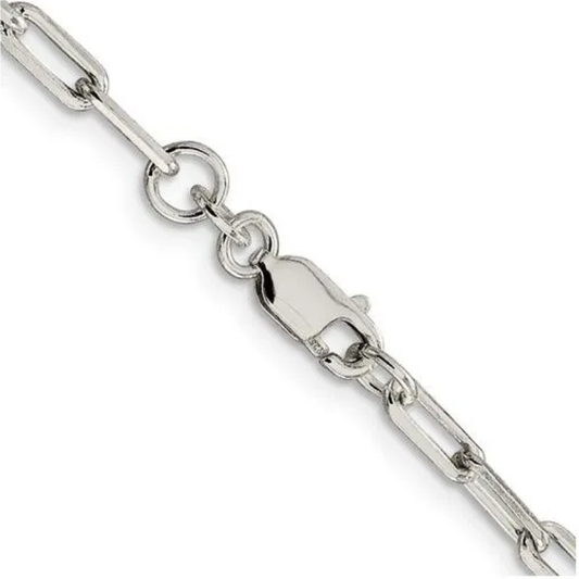 Paper Clip Link Silver Chain