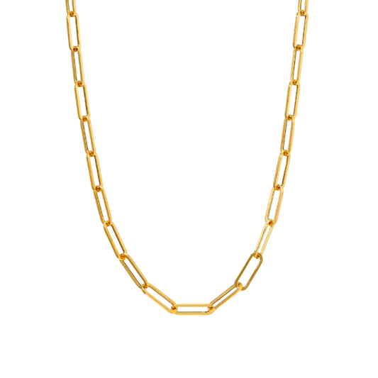 Paper Clip Link Gold Chain
