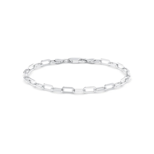 Paper Clip Silver Bracelet