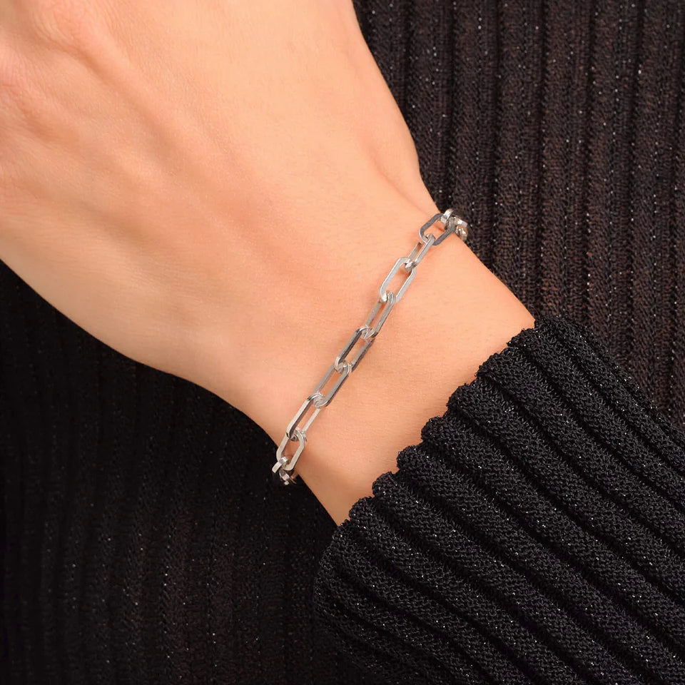 Paper Clip Silver Bracelet